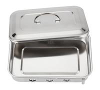 OLYCRAFT Organisateur de Plateau D'Instruments en Acier Inoxydable 16x24x5.4cm Boîte Solide pour Instruments avec Couvercle Boîte de Stérilisation Rectangulaire Conteneur Outils D'Instruments