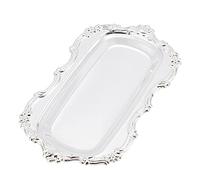 OLYCRAFT Plateau Ottoman Rectangulaire Argenté Plateau en Métal Européen pour Tenir Les Appareils de Salle de Bain Gel Douche, Serviette, Ou Tenant des Fournitures Faites à la Main Telles Que