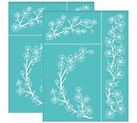 OLYCRAFT Pochoir de Sérigraphie Auto-adhésif Sakura pour Fleurs de Cerisier - pour Peinture sur Bois, T-shirts, Sacs - 22x28cm