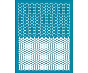 OLYCRAFT Pochoirs en Argile Nid d'abeille 10x12.7 cm Hive Silk Screen pour Polymère Clay Hexagon Honeycomb Silk Screen Stencils Mesh Transfer Stencils pour la Fabrication de Bijoux en Argile