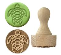OLYCRAFT Tampons en Bois 4.3x2.7cm Tampons Rond Tortue de Mer Tampon en Argile Rond en Bois Naturel Petit Mini Tampon pour la Fabrication de Cartes DIY Lettre Journal et Scrapbooking