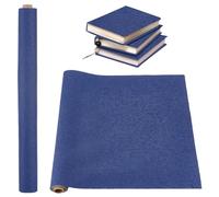 OLYCRAFT Tissu Autocollant de Reliure Bleu de Prusse 100x43cm en Lin pour Couverture de Livre DIY