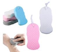OLYGEE 2/4PCS Magic Exfoliating Bath Sponge 3D - Super Soft & Gentle Exfoliator, Dead Skin Remove, Skin Friendly & Reusable for Adults, Children, Pregnant Women (White Pink)