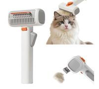 OLYGEE 2-in-1 Pet Self-Detangling & Grooming Comb, Professional Deshedding Tool with Stainless Steel Teeth for Dogs & Cats - Gentle Undercoat Rake for Long or Short Hair (1pcs)