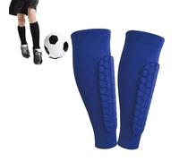 OLYGEE 2 Pair Shin Guards Kids 8-10, Soccer Shin Pads with Honeycomb Technology, Lightweight Breathable Leg Protective Gear (Blue,XL)