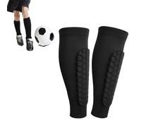OLYGEE 2 Pair Shin Guards Kids 8-10, Soccer Shin Pads with Honeycomb Technology, Lightweight Breathable Leg Protective Gear (Black,M)