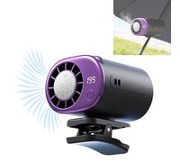 OLYGEE 2026 Car Clip on Air Conditioner Fan with LED Display, 360° Rotation 199 Speeds Adjustable - Portable USB Rechargeable Umbrella Clip Fan for Office, Car Seat, Beach (Black)