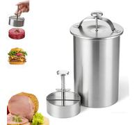 OLYGEE 2026 Upgrade Stainless Steel Deli Meat Press with Thermometer & Spring Mechanism, Meat Press Mold for Homemade Ham, Lunch Meats for Healthy Home Cooking