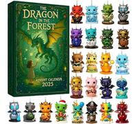 OLYGEE 24 Days * the Dragon in the Forest Advent Calendar 2025, Dragon Advent Calendar 2025, 24 Days of Christmas Vacation AdventCalendar with Unique DragonPendants for Adults Kids (1pcs)
