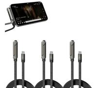 OLYGEE 240W Braided Fast Charge Cable With Built-in Phone Stand - 90° Right Angle, Foldable Durable Type-C Cord (3pcs,2m)