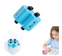 OLYGEE 4 in 1 Math Roller Stamp for Kids, Randomized Addition Subtraction Multiplication Practice, Reusable Digital Teaching Stamp with Ink Learning Tool Classroom Supplies (Blue)