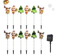 OLYGEE 6-Pack of Moving Christmas Lights, Solar & Battery Power, Courtyard Tree Snowman Reindeer LED Christmas Lights for Yard Garden Pathway Decor (2 pcs)