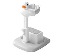 OLYGEE Adjustable Baby Bath Stand Baby Shower Rack for Newborns, Foldable Portable Toddler Shower Stand with Anti-Slip Base, Duck Design (Write)