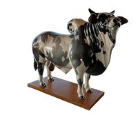 OLYGEE Bull Liquor Dispenser for Shots, Handcrafted Alcohol Decanter with Wooden Base, 2025 New Liquor Bottle Holder, 2l Alcohol Decanter for Scotch/Vodka/Wine, Multi-Purpose Beverage Container (B)