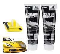 OLYGEE Car Scratch Remover Wax Universal Premium Polishing Compound 4 fl oz Deep Scratch Repair with Sponge and Cloth (2pcs)