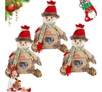 OLYGEE Christmas Bags Zipper Design, Christmas Doll Bags, Reusable Fabric Bag with Drawstring, Can Hold 500g Apples, Small Fabric Gift Bags for Presents Candy Fruit and Festival (3pcs-b)