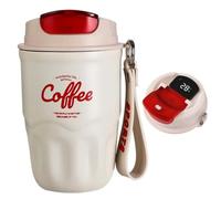 OLYGEE Coffee Vacuum Flask, Stainless Steel Insulated Water Bottle with Handle & Lid, Portable Travel Coffee Mug Keeps Hot Cold Drinks for Commute Camping Office (Write)