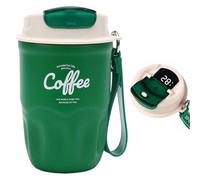 OLYGEE Coffee Vacuum Flask, Stainless Steel Insulated Water Bottle with Handle & Lid, Portable Travel Coffee Mug Keeps Hot Cold Drinks for Commute Camping Office (Green)