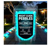 OLYGEE Colorful Glow in the Dark Garden Stones, Night Guide Pebbles - Luminous Rocks for Landscaping, Outdoor Decor, Aquarium, Patio, Yard (Blue,200pcs)