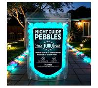 OLYGEE Colorful Glow in the Dark Garden Stones, Night Guide Pebbles - Luminous Rocks for Landscaping, Outdoor Decor, Aquarium, Patio, Yard (Blue,1000pcs)