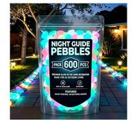OLYGEE Colorful Glow in the Dark Garden Stones, Night Guide Pebbles - Luminous Rocks for Landscaping, Outdoor Decor, Aquarium, Patio, Yard (Colorful,600pcs)