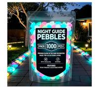 OLYGEE Colorful Glow in the Dark Garden Stones, Night Guide Pebbles - Luminous Rocks for Landscaping, Outdoor Decor, Aquarium, Patio, Yard (Colorful,1000pcs)
