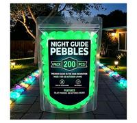 OLYGEE Colorful Glow in the Dark Garden Stones, Night Guide Pebbles - Luminous Rocks for Landscaping, Outdoor Decor, Aquarium, Patio, Yard (Green,200pcs)