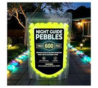 OLYGEE Colorful Glow in the Dark Garden Stones, Night Guide Pebbles - Luminous Rocks for Landscaping, Outdoor Decor, Aquarium, Patio, Yard (Yellow,600pcs)