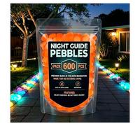 OLYGEE Colorful Glow in the Dark Garden Stones, Night Guide Pebbles - Luminous Rocks for Landscaping, Outdoor Decor, Aquarium, Patio, Yard (Orange,600pcs)