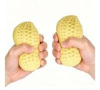 OLYGEE Crunchy Peanut Squishy - Soft Slow Rising Stress Ball and Fidget Toy for Adults, Ideal for Anxiety Relief and Hand Relaxation, Perfect Desk Decor Gift (2pcs)