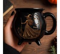 OLYGEE Custom Witch Cauldron Mug, Personalized Witches Brew Halloween Coffee Cup, Witching You A Wicked Brew Mug Gift for Women, Besties, Sisters, BFF, Family - Halloween Cauldron Stoneware (C)