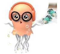 OLYGEE Dancing Jellyfish Toy, Tummy Time Toys, Lightup Walking Moving Jellyfish with Music, Crawling Musical Toys for 3 4 5 6 Birthday Gifts (Orange)