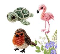 OLYGEE DIY 3D Beaded Animal & Bird Kit - Tiny Handmade Bead Art for Teens and Adults, Creative Miniature Craft Set (3pcs-A)