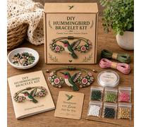 OLYGEE DIY Octopus Bracelet Bead Kit, 3D Beaded Bird Craft Set, Bead Animal Making Kit for Beginners with Plastic Resin Beads, Needle, Thread & Illustrated Instructions (#L)
