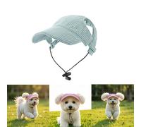 OLYGEE Dog Baseball Cap Summer Beach Visor Hat for Small Medium Large Dogs Adjustable Puppy Sun Hat with Large Ear Holes Lightweight Outdoor Walking Cap for Pets (Green,X-Large)