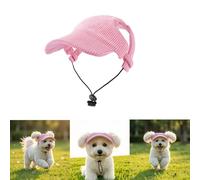 OLYGEE Dog Baseball Cap Summer Beach Visor Hat for Small Medium Large Dogs Adjustable Puppy Sun Hat with Large Ear Holes Lightweight Outdoor Walking Cap for Pets (Pink,X-Large)
