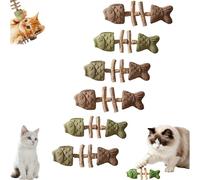 OLYGEE Fix Your Cat’s Dental Health, Dental Cat Toy, Fishbone Chew Stick with Catnip to Fix Teeth & Freshen Breath (6pcs)