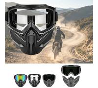 OLYGEE Full Face Goggles for Grass Cutting, Anti-Fog & Impact Resistant Mask - Reusable Mowing Face Shield for Riding, Welding, Trimming (Transparent,2pcs)
