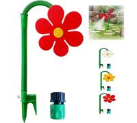 OLYGEE Fun Sprinklers for Yard, 360°Rotating Dancing Flower Water Sprinklers for Yard, Funny Lawn Sprayer for Kids Dogs Playing Outside, Garden Irrigation Tool with Stable Base (Red)