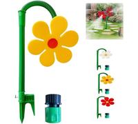 OLYGEE Fun Sprinklers for Yard, 360°Rotating Dancing Flower Water Sprinklers for Yard, Funny Lawn Sprayer for Kids Dogs Playing Outside, Garden Irrigation Tool with Stable Base (Yellow)