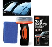 OLYGEE Glass Oil Film Remover for Car Windshields, Roll-On Glass Emulsion Cleaner with Cleaning Board, Removes Oil Film & Smudges, Improve Visibility for Safe Driving (1pcs)