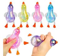 OLYGEE Glitter Duck Squishy Sugar Stress Ball, Cute Squishy Ducks Sensory Fidget Toy for Adults & Teens, Soft Slow Rise Decompression Toy for Office Desk Party Favors (A)