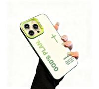 OLYGEE God‘s Plan Phone Case, Cross Pattern Religious Art Fashion Cover, IMD Laser Craft with Anti-Fall & Anti-Shock | Compatible for iPhone (iPhone 16 Plus,Green)