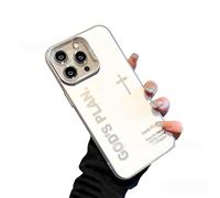 OLYGEE God‘s Plan Phone Case, Cross Pattern Religious Art Fashion Cover, IMD Laser Craft with Anti-Fall & Anti-Shock | Compatible for iPhone (iPhone 15 Plus,Write)