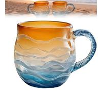 OLYGEE Golden Tide Mug, 2026 New 12-Oz Handcrafted Coffee Sea Glass Ocean Wave Mug, Gift for Ocean Beach Surf Lovers (1pcs)