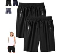 OLYGEE ICY Shorts for Women Over 50, 2026 New Ice Silk Stretch Quick-Dry Short (Black*2,M)