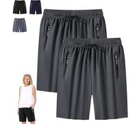 OLYGEE ICY Shorts for Women Over 50, 2026 New Ice Silk Stretch Quick-Dry Short (Gray*2,5TG)