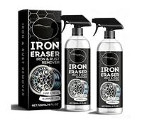 OLYGEE Iron Eraser Rust Remover Spray, Fast Acting Iron Powder & Brake Dust Remover for Car Wheels & Paint - Pro Metal Surface Cleaning (2pcs)
