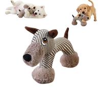 OLYGEE Linen Safari Companions-Squeaky Dog Chew Animals, Sturdy Linen Fabric, Relieve Boredom and Anxiety Good Companion for Dogs (Dog)