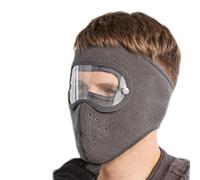 OLYGEE Masque facial coupe-vent d'hiver en polaire chaude coupe-vent haute définition pour cyclisme, randonnée en plein air, gris, taille unique
